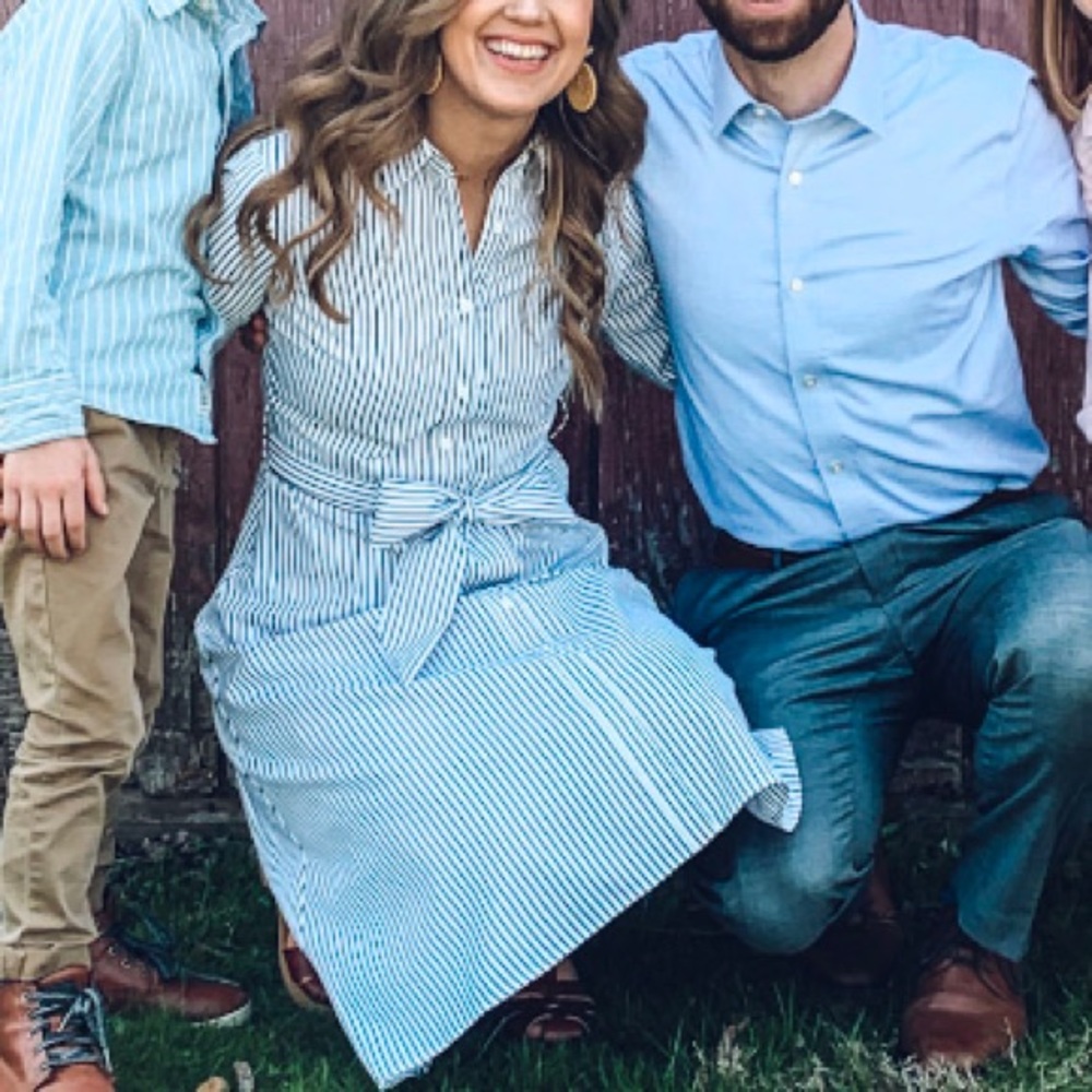 striped shirt dress